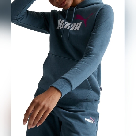 $50 Puma Womens Essential Logo-Front Fleece Hoodie - Picture 2 of 9